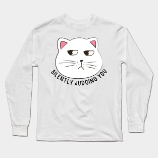 Silently judging you - cat side eye Long Sleeve T-Shirt